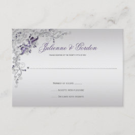 Verzierte Lila Silberblume Wirbel UAWG RSVP Karte