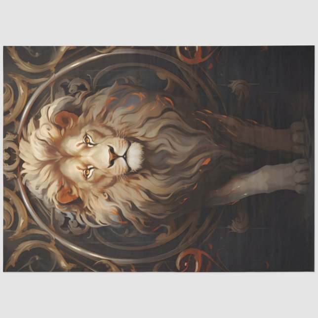 Verzierte Lion Seidenpapier (Vorderseite)