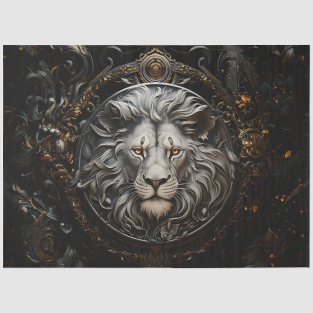 Verzierte Lion Seidenpapier (Vorderseite)