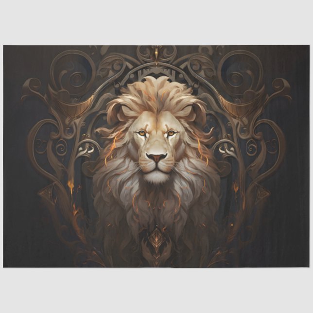 Verzierte Lion Seidenpapier (Vorderseite)