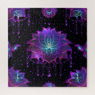 Verzierte Lotus-Blume Nahtloses Symbol
