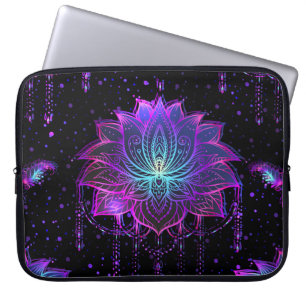 Verzierte Lotus-Blume Nahtloses Symbol Laptopschutzhülle
