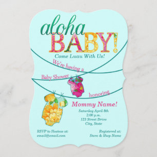 Verzierte Luau Babydusche Einladung