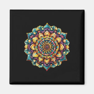 Verzierte Mandala spirituelle Geometrie Magnet