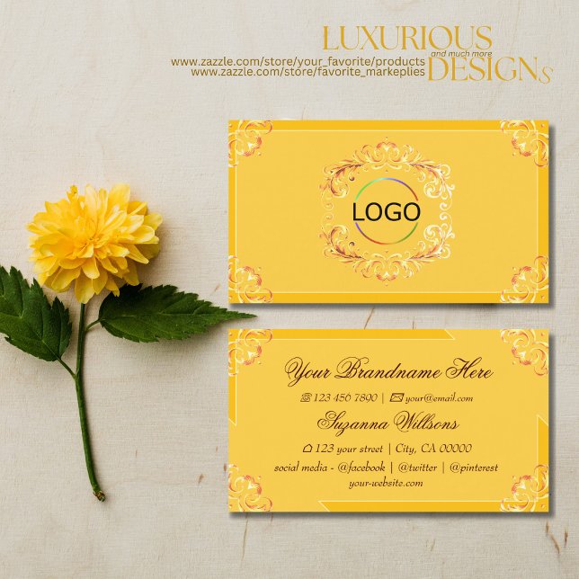 Verzierte Mandarine Orange mit Logo-Chic Inspirati Visitenkarte (Von Creator hochgeladen)
