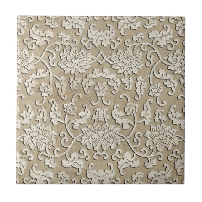 Verzierte Marmorplatte Fliese (Vorderseite)