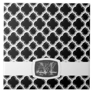 Verzierte marokkanische Trellis (Silber) (Monogram Fliese
