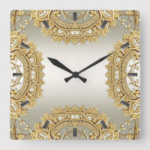 Verzierte Maueruhr Quadratische Wanduhr