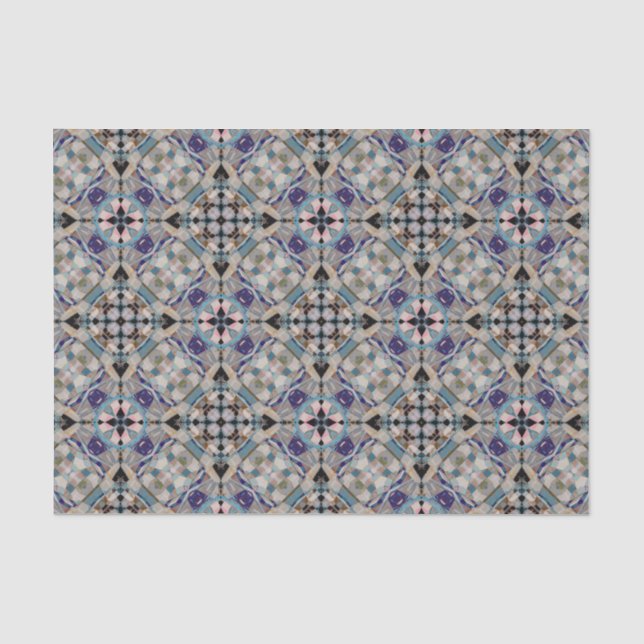 Verzierte Mosaik-beflecktes Seidenpapier (Vorderseite)