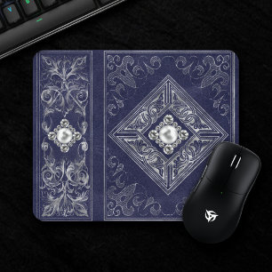 Verzierte Opulenz   Blauer und Silberschmuck Geblü Mousepad