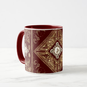 Verzierte Opulenz Red and Gold Jeweles Geblüht Tasse