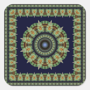 Verzierte orientalische Dekoration Quadratischer Aufkleber