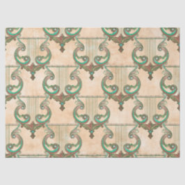 Verzierte Patina Harps auf Tan Decoupage Seidenpapier