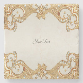 Verzierte Perlen aus Gold Stone Untersetzer