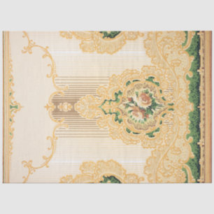 Verzierte Rokoko-Blume und -Rollen Seidenpapier