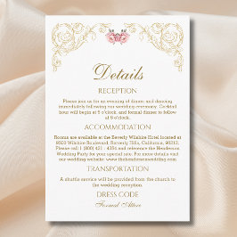 Verzierte Rokoko Vintage Hochzeitdetails Begleitkarte