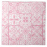 Verzierte rosa Fliesen<br><div class="desc">Handgemalte verzierte Fliesen mit Blumenelementen</div>