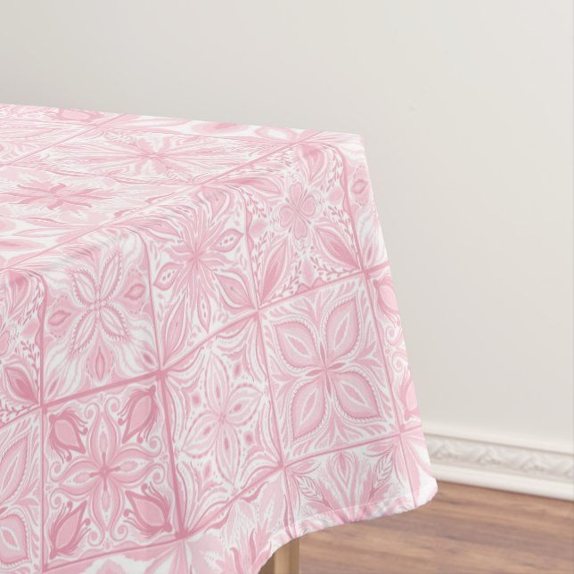 Verzierte rosa Fliesen Tischdecke (Beispiel)
