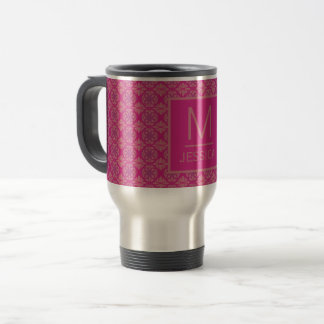 Verzierte rosa lila geometrische Muster Personalis Reisebecher