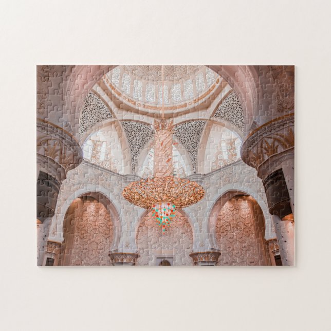 Verzierte Rosa Moschee Räume Puzzle (Horizontal)