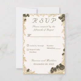 Verzierte Rose Katholische Antwortkarte RSVP Karte