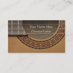 Verzierte Rosette einer klassischen Gitarre Visitenkarte