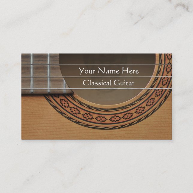 Verzierte Rosette einer klassischen Gitarre Visitenkarte (Vorderseite)