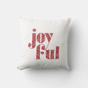 Verzierte Rotfröhliche Typografie Weihnachten/Feie Kissen
