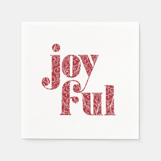 Verzierte Rotfröhliche Typografie Weihnachten/Feie Serviette (Vorderseite)