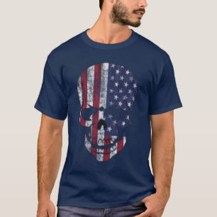 Verzierte Schädel-Amerikanische Flagge T-Shirt
