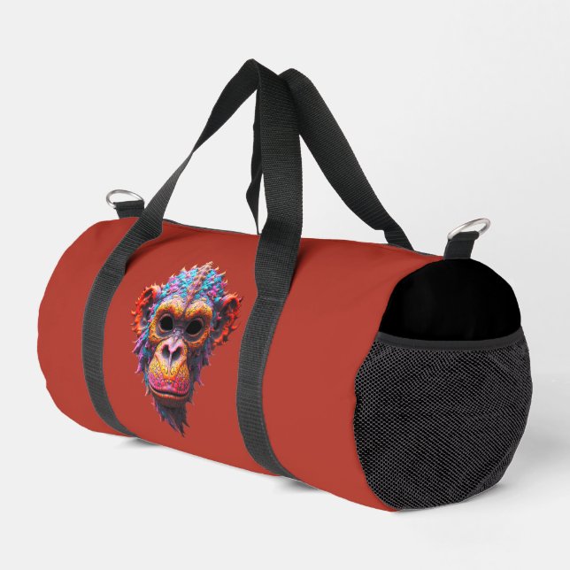 Verzierte Schimpansenmaske Duffle Bag (Rechte Ecke)