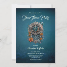 Verzierte Steampunk-Uhr mit Rose.