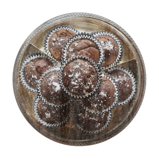 Verzierte Tafel Schokolade Cupcakes Schneidebrett (Vorderseite)