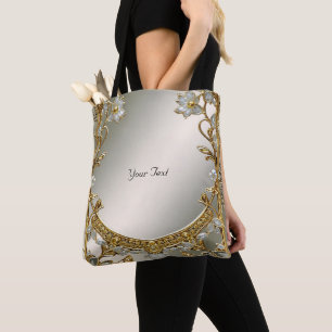 Verzierte Tasche aus weißem Flor