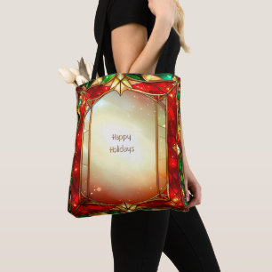 Verzierte Tote-Tasche mit Buntglas für die Feierta Tasche