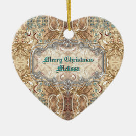 Verzierte viktorianische Art-Herz-Verzierung Keramikornament