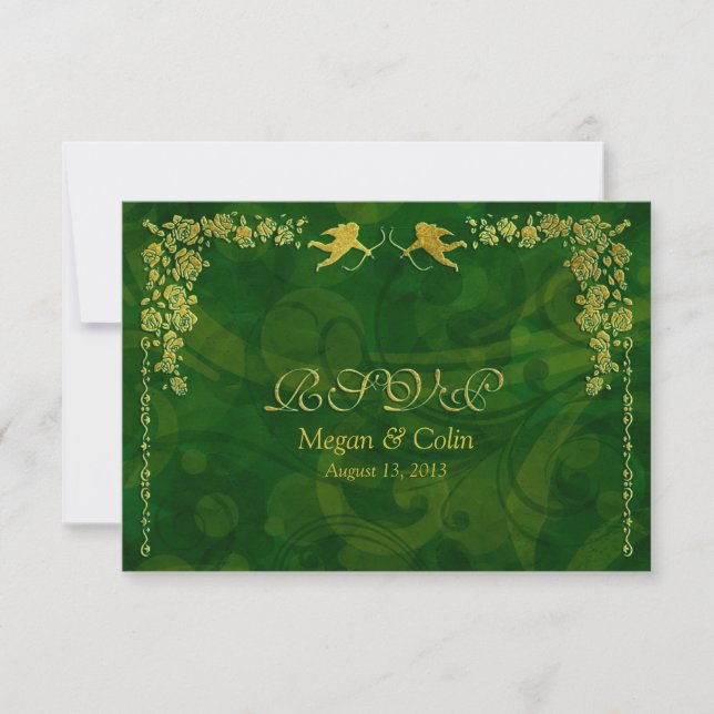 Verzierte Viktorianische Ball Masquerade Wedding R RSVP Karte (Vorderseite)