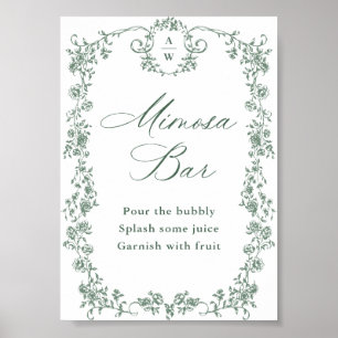 Verzierte Viktorianische Grace Blume Mimosa Bar Si Poster