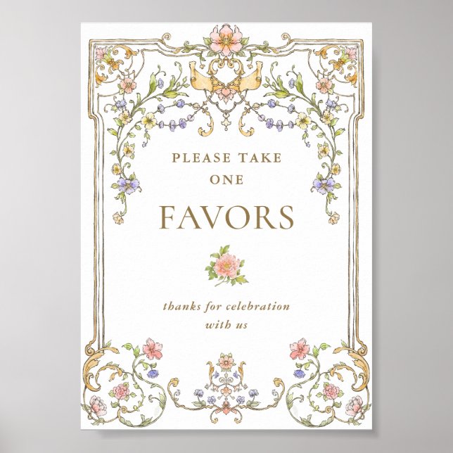 Verzierte Viktorianische Grace Floral Liebling Hoc Poster (Vorne)