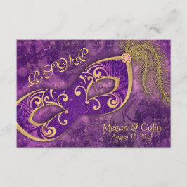 Verzierte Viktorianische Masquerade Ball Wedding R RSVP Karte