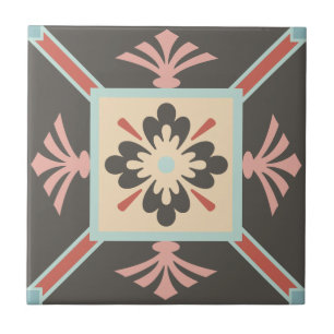 Verzierte Vintage Erdtöne Fliese