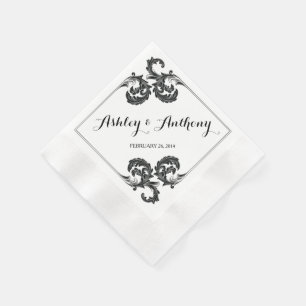 Verzierte Vintage Personalisierte Hochzeit Serviette