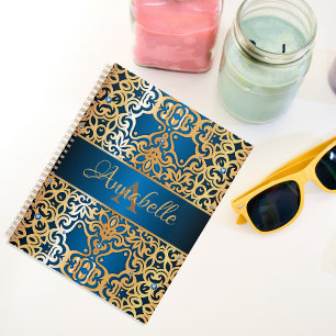Verzierte Vintage Shiny Gold und Blue Jewelen kund Planer