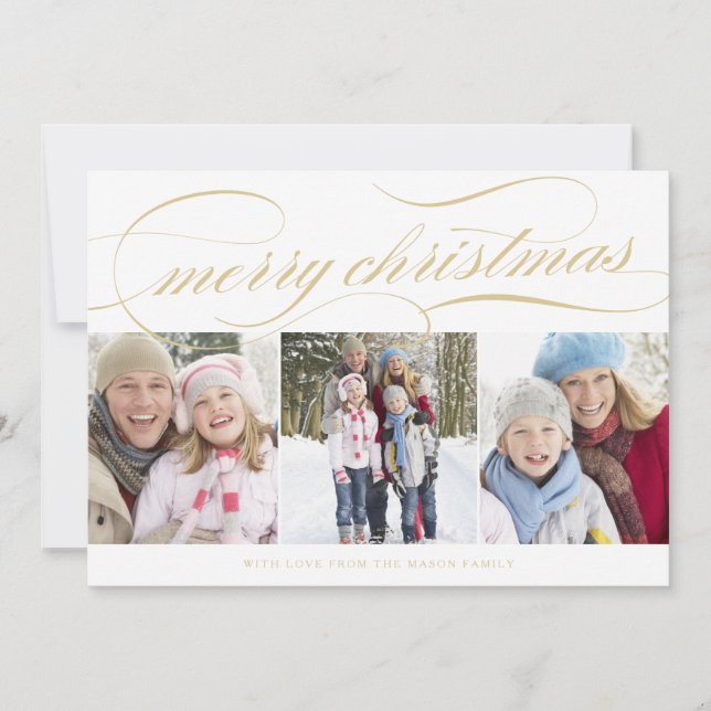 Verzierte Weihnachten | Gold/Weiß (Vorderseite)