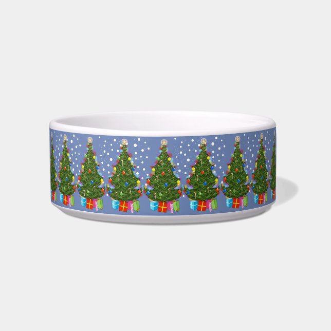 Verzierte Weihnachtsbaum-Haustier-Schüssel Napf (Vorderseite)