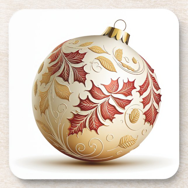 Verzierte Weihnachtsschmuck-Untersetzer Getränkeuntersetzer (Vorderseite)
