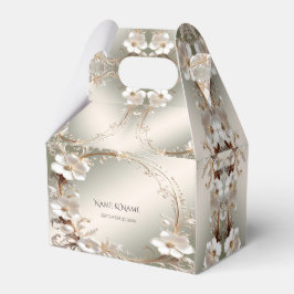Verzierte weiße Blumenrahmen-Geschenkbox Geschenkschachtel