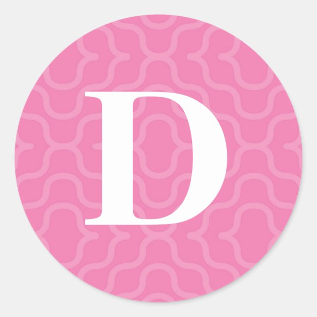 Verzierte zeitgenössische Monogramm - Buchstabe D Runder Aufkleber (Vorderseite)