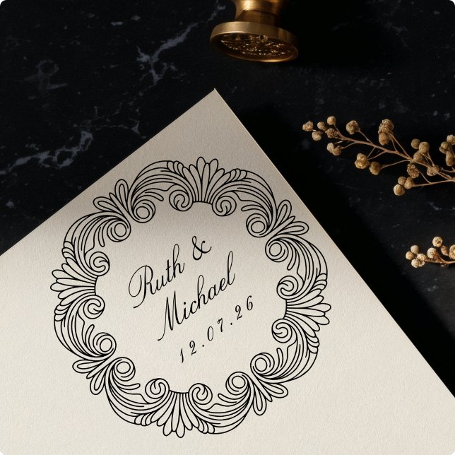 Verzierter Barockstiefel Holzschnitzereien Gummistempel (Von Creator hochgeladen)