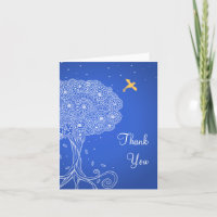 Verzierter Baum Blue Bat Mitzvah Danke